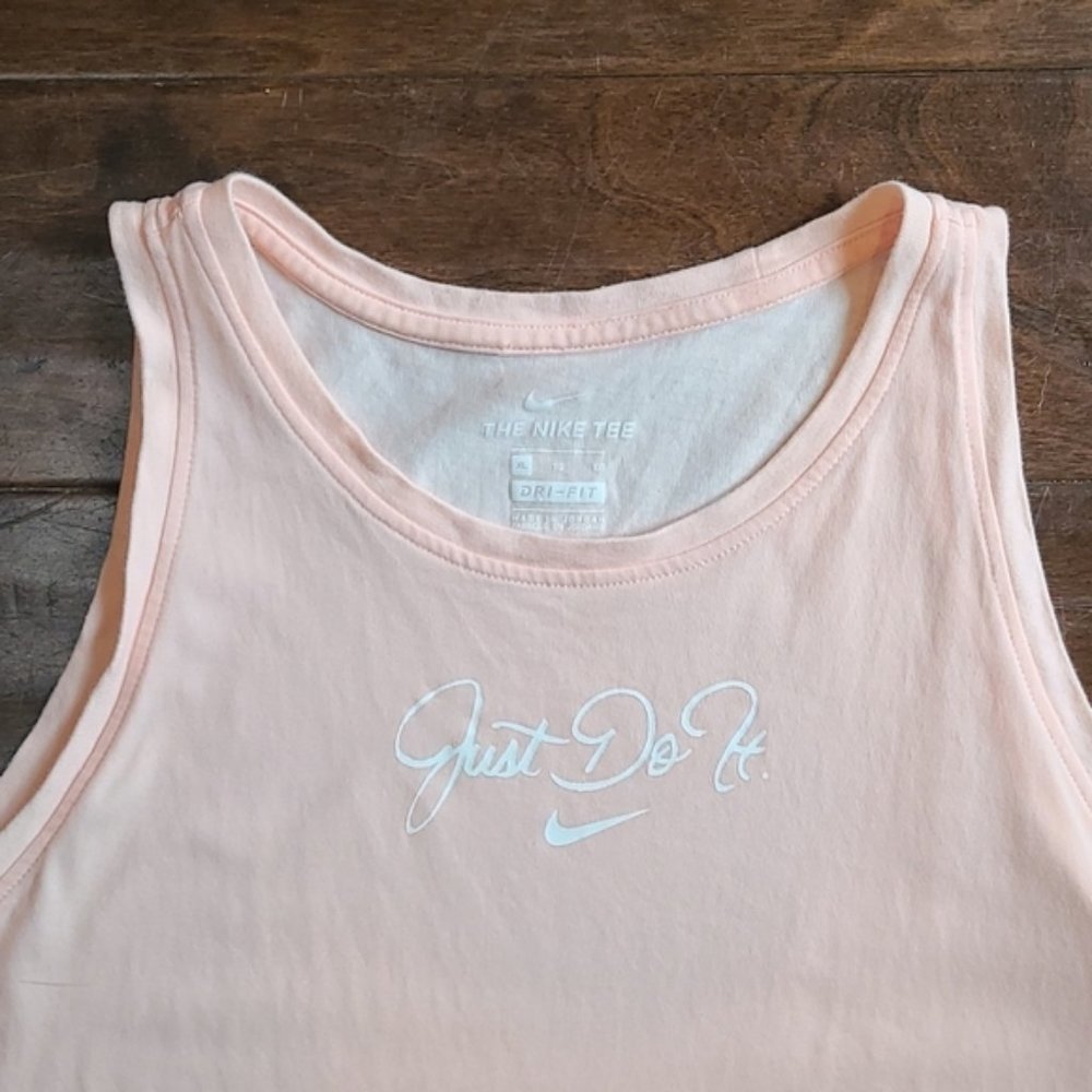 NIKE DRI-FIT Tank, Light baby pink, Just do it, Size XL